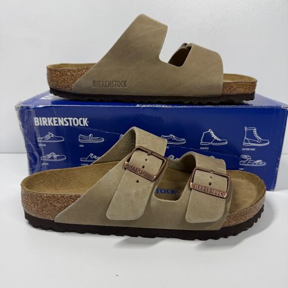 NIB • Birkenstock Arizona Soft Footbed Waxy Leather Size: 38 L7/M5- Normal Width - Picture 2 of 8